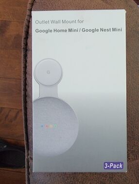 3 Pack Outlet Wall Mount for Google Home Mini/Nest Mini, White Wired